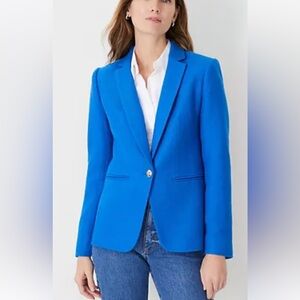 Ann Taylor Hutton Tweed Intense Lapis Blue Blazer